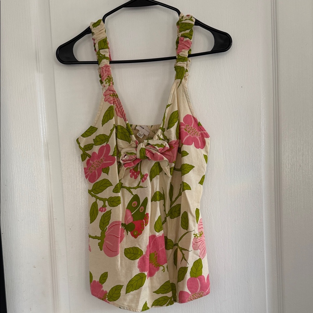 River Island Pink and Green Floral Camisole